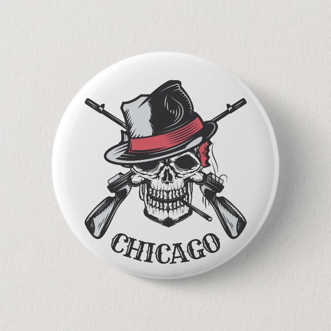 Custom text Skull & Guns buttons (Front)