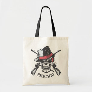 Custom text Skull & Guns tote bags