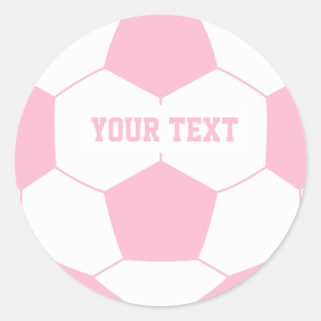 Custom Text Soccer ball Classic Round Sticker (Front)