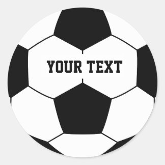 Custom Text Soccer ball Classic Round Sticker