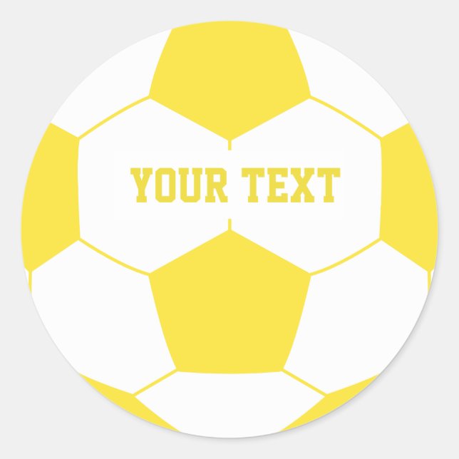 Custom Text Soccer ball Classic Round Sticker (Front)