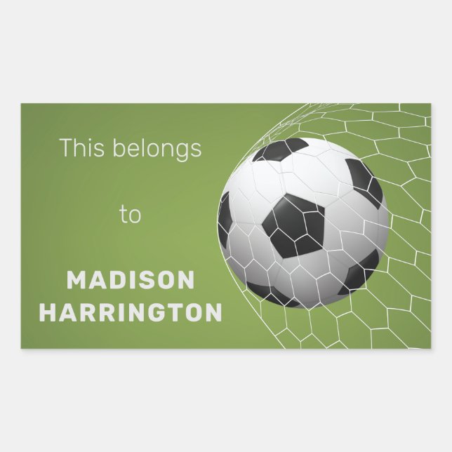 Custom text Soccer Goal stickers (Front)
