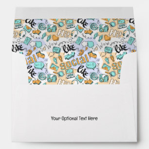 Custom Text Social Media Pattern Envelope