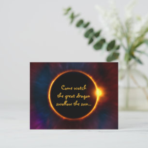 Custom Text Solar Eclipse Party Invitation Postcard
