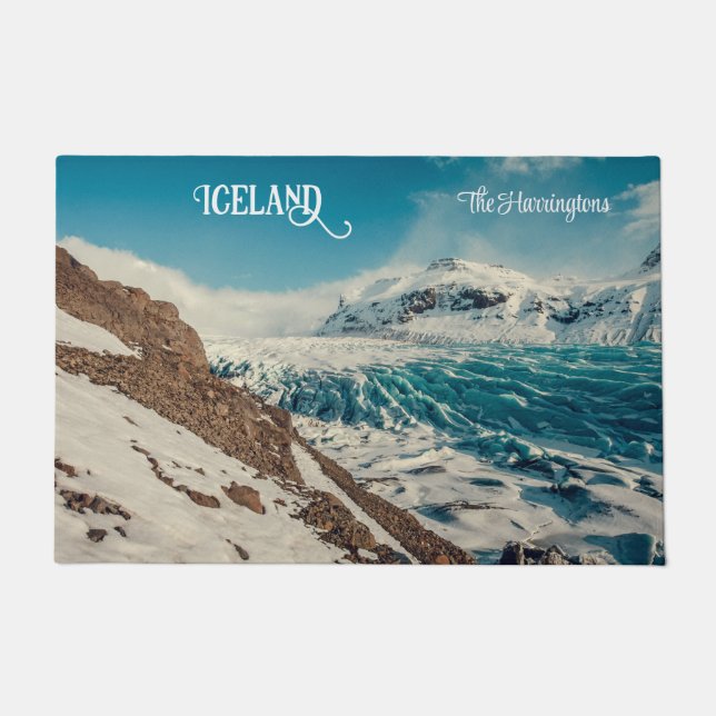 Custom Text Solheimajokull, Iceland Doormat (Front)