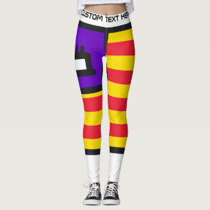 Custom Text Spain Football Fan Leggings