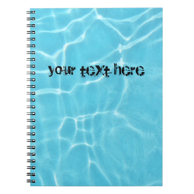 custom text Spiral swimming pool water Notebook (Front)