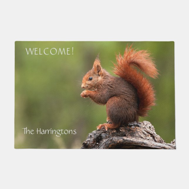 Custom Text Squirrel Doormat (Front)