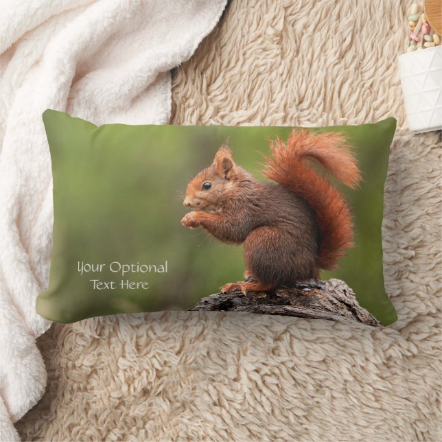 Custom Text Squirrel Lumbar Cushion (Blanket)