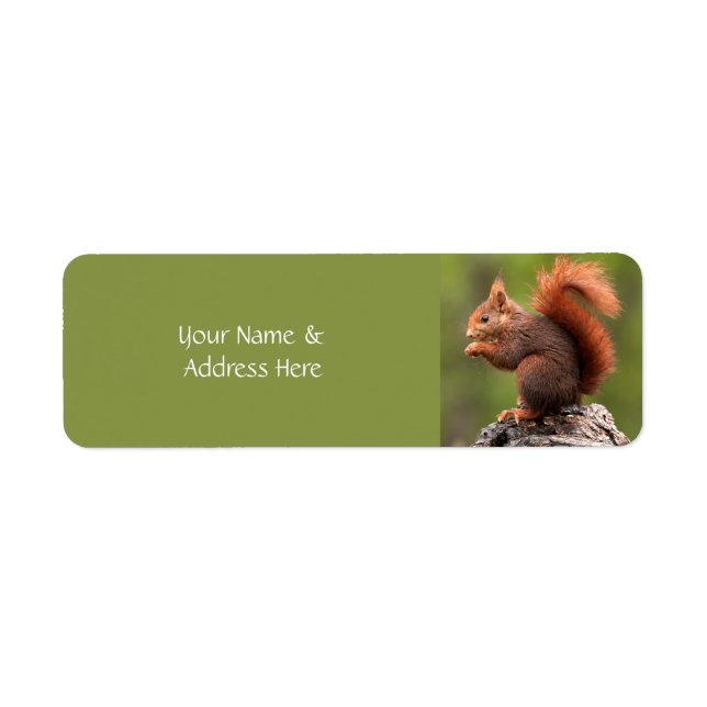 Custom Text Squirrel Return Address Label (Front)