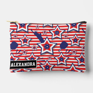 Custom text Stars, Stripes & Pickleball  Accessory Pouch