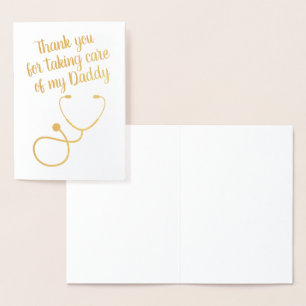 Custom Text Stethoscope Doctor/Nurse Foil Card