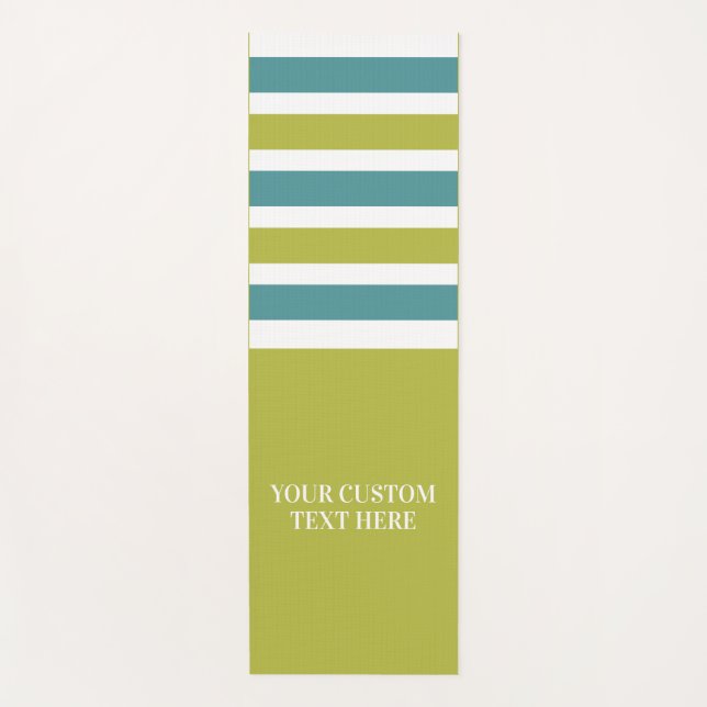 Custom text Stripes Pattern yoga mat (Front)