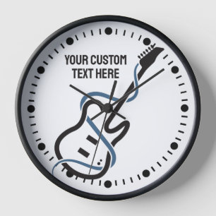 Custom Text Stylised Guitar Clock
