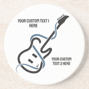 Custom Text Stylised Guitar Coaster