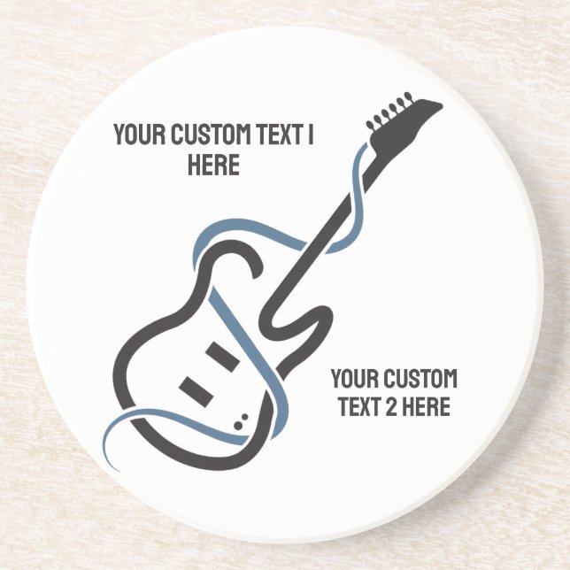 Custom Text Stylised Guitar Coaster (Front)