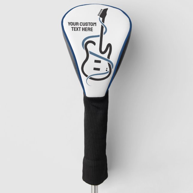 Custom Text Stylised Guitar Golf Head Cover (Front)