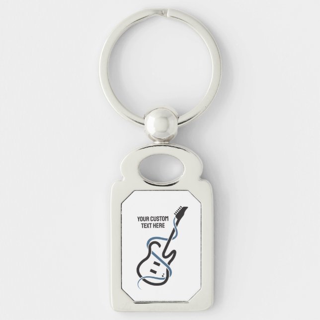 Custom Text Stylised Guitar Key Ring (Front)