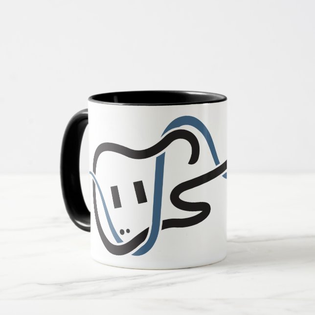 Custom Text Stylised Guitar Mug (Front Left)
