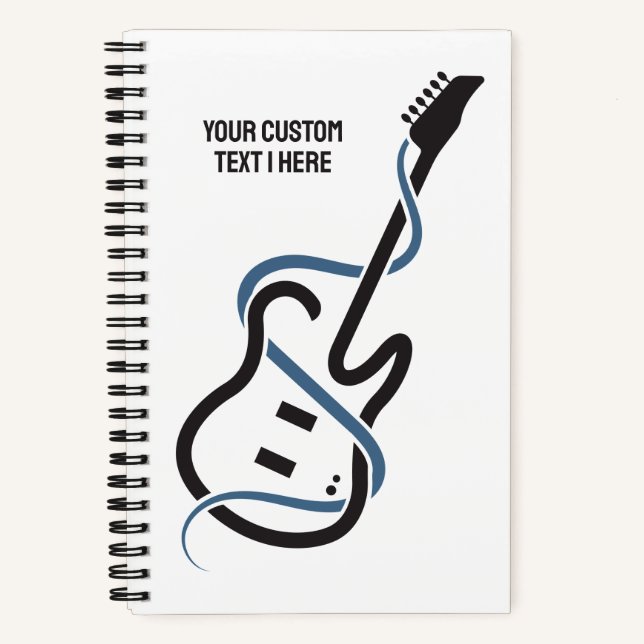 Custom Text Stylised Guitar Notebook (Front)