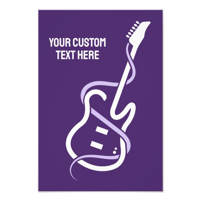 Custom Text Stylised Guitar Photo Print (Front)