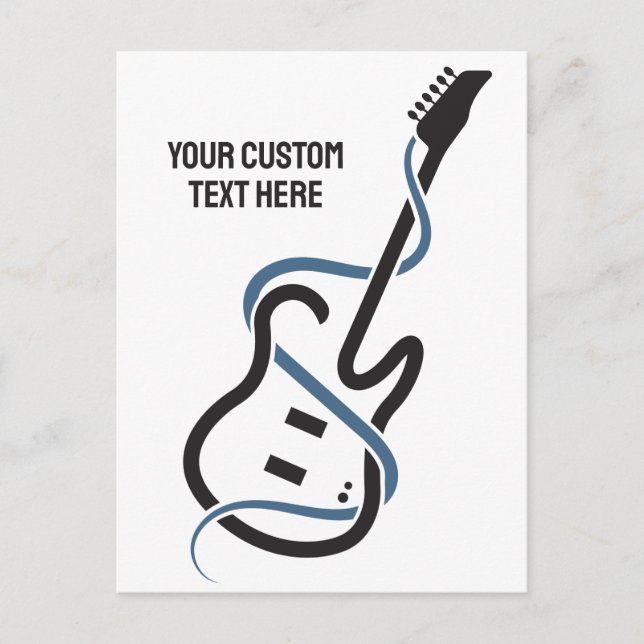 Custom Text Stylised Guitar Postcard (Front)