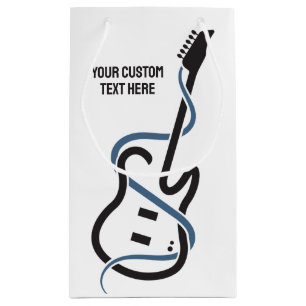 Custom Text Stylised Guitar Small Gift Bag