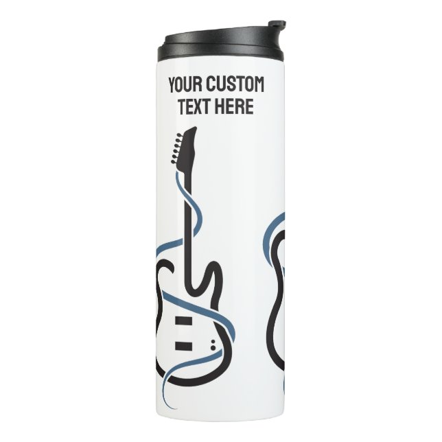 Custom Text Stylised Guitar Thermal Tumbler (Rotated Left)