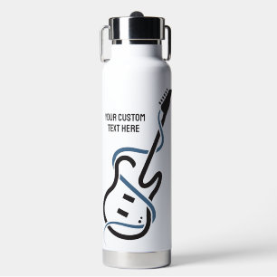 Custom Text Stylised Guitar Water Bottle