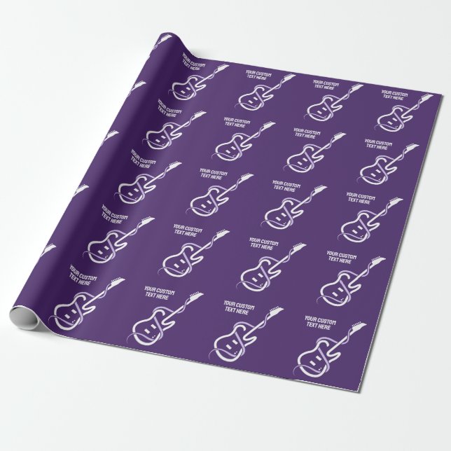 Custom Text Stylised Guitar Wrapping Paper (Unrolled)