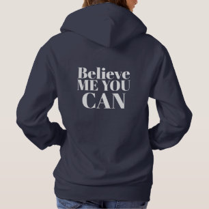 Custom Text Stylish Modern Minimal Women Navy Blue Hoodie