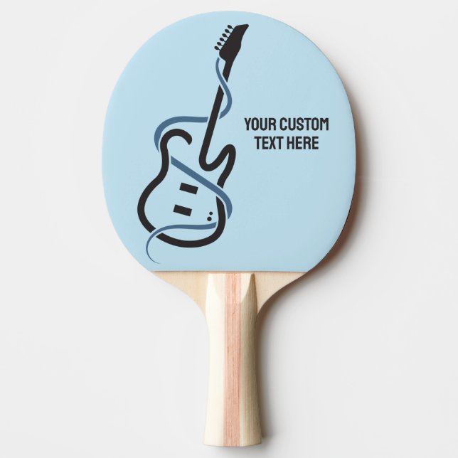 Custom Text Stylized Guitar Ping Pong Paddle (Front)