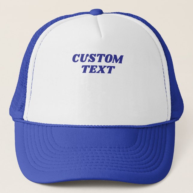 Custom Text Summer Beach Family Vacation Team Crew Trucker Hat (Front)