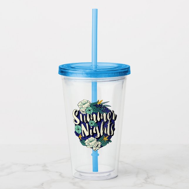 Custom Text Summer Nights Acrylic Tumbler (Front)
