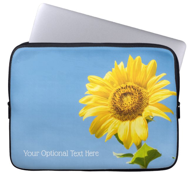 Custom text Sunflower Laptop Sleeve (Front)
