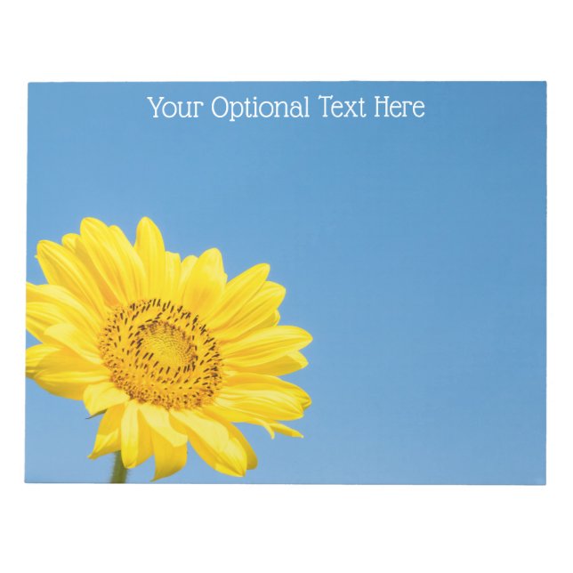 Custom text Sunflower Notepad (Front)
