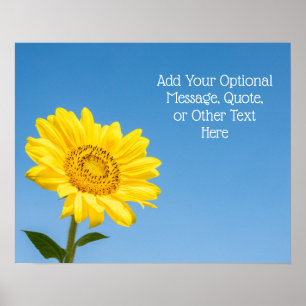 Custom text Sunflower Poster