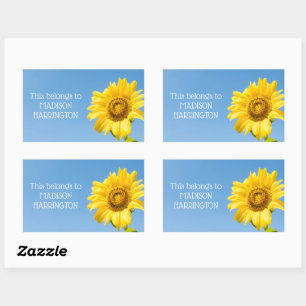 Custom text Sunflower stickers