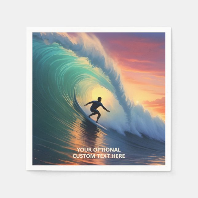 Custom Text Surfer Napkin (Front)