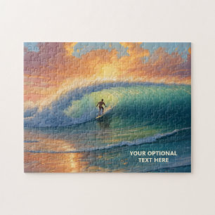 Custom Text Surfing Jigsaw Puzzle