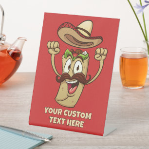 Custom Text Taco Party Pedestal Sign