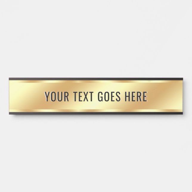 Custom Text Template Room Name Gold Luxury Door Sign (Front)