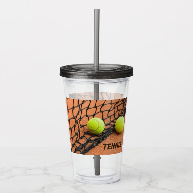 Custom Text Tennis Balls Acrylic Tumbler (Front)