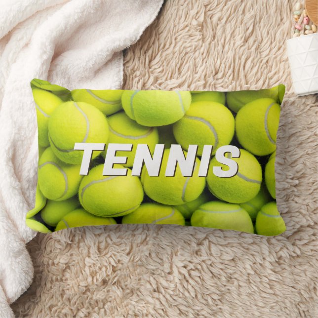 Custom Text Tennis Balls Lumbar Cushion (Blanket)