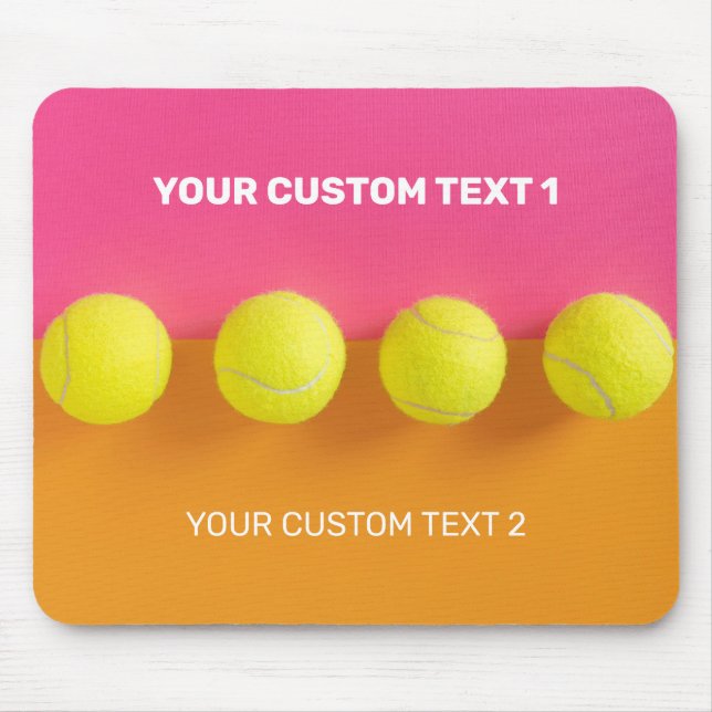Custom Text Tennis Balls Mouse Pad (Front)