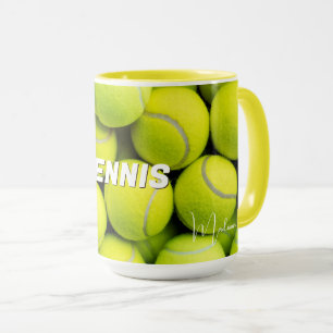 Custom Text Tennis Balls Mug
