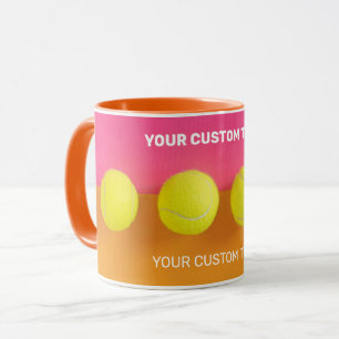 Custom Text Tennis Balls Mug