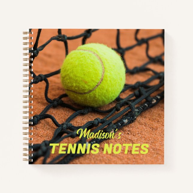 Custom Text Tennis Balls Notebook (Front)