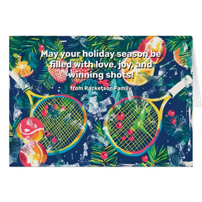 🎾🎄Custom text, Tennis Festive Tennis Fun!  (Front Horizontal)