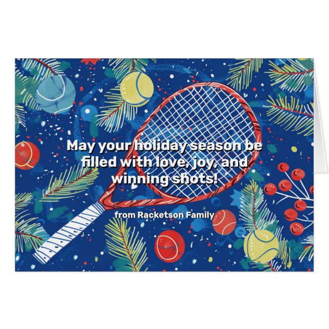 🎾🎄Custom text, Tennis Hit a Christmas Winner! (Front Horizontal)